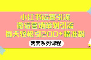 小红书运营引流+微信营销策划引流，每天轻松引200+精准粉（两套系列课程）