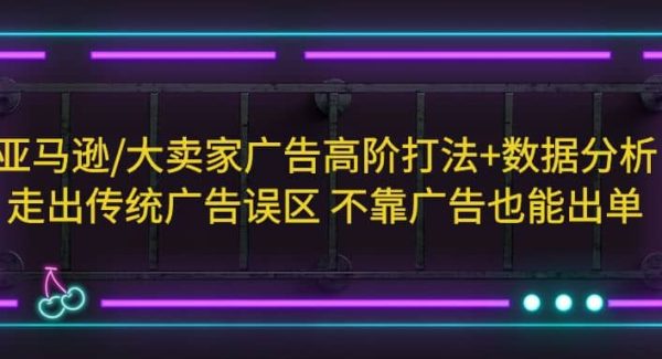 亚马逊/大卖家广告高阶打法 数据分析，走出传统广告误区 不靠广告也能出单