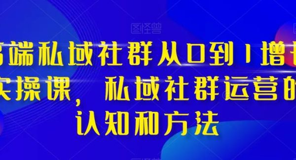 高端 私域社群从0到1增长实战课，私域社群运营的认知和方法（37节课）