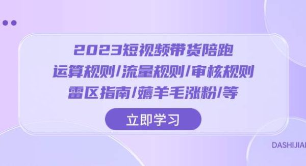 2023短视频·带货陪跑：运算规则/流量规则/审核规则/雷区指南/薅羊毛涨粉..